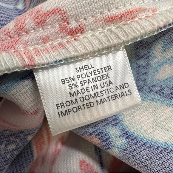 Charles Henry Blue Coral White Print Sleeveless A Line Dress - Picture 9 of 14